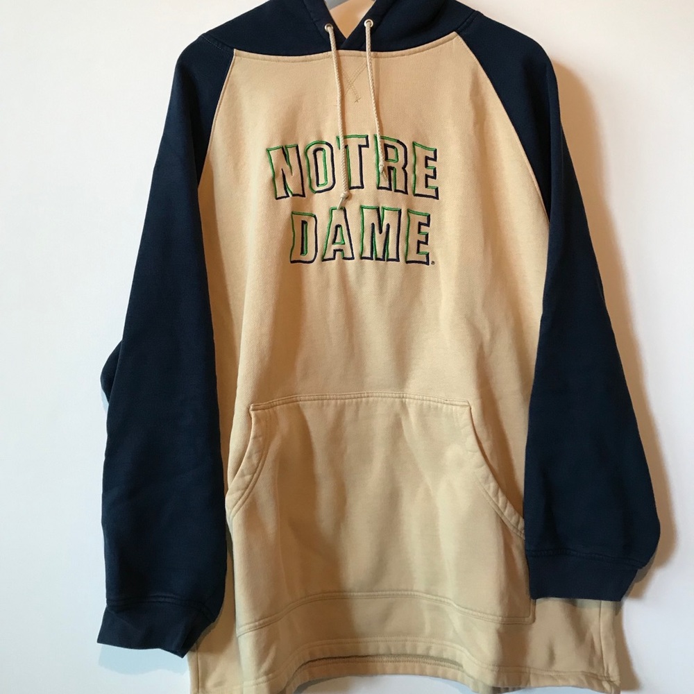 Notre Dame Fighting Irish Cream/Blue Hoodie XL